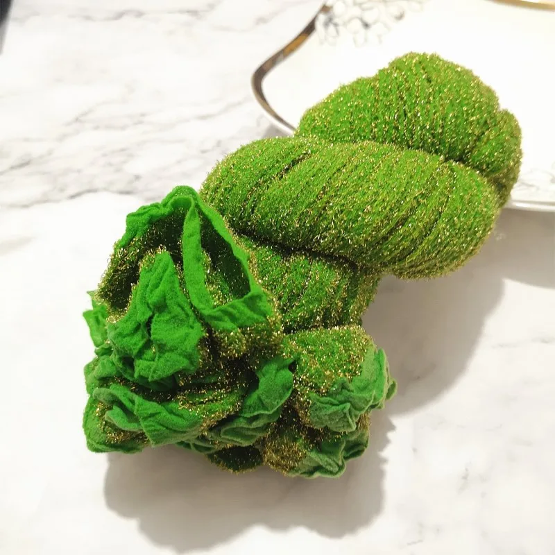 Green 2 Pieces 2 шт золото/серебро нейлон чулок цветы материал DIY шелковые колготы изготовление моделирования цветы ручной работы Ронд домашний Цветочный декор - Цвет: Green 2 Pieces