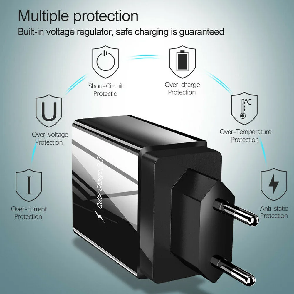 QC3.0 быстрое зарядное устройство 4 usb порта концентратор настенное адаптер питания