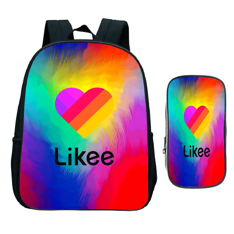 

Cute Likee App 2Pcs/Sets Backpack Toddler Kids School Bags LIKEE Video Cat Fox Heart Bags Children Boys Kindergarten Knapsack