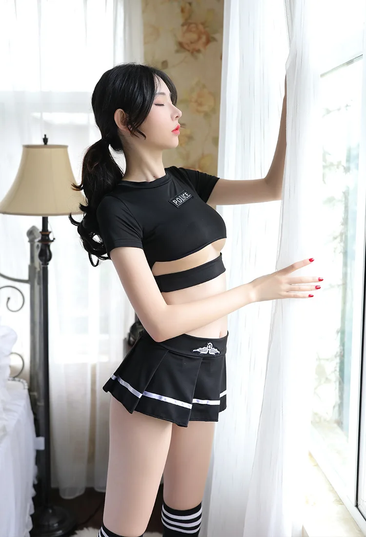 HOT Woman Police Costume Sexy Policewoman Uniform Cosplay Sexy Erotic Lingerie Ladies Underwear Sex Miniskirt Outfit