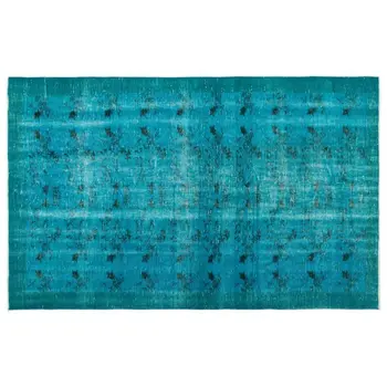 

Handmade Turquoise Vintage Overdyed Turkish Area Rug 168x264 Cm-5'6''X8'8''