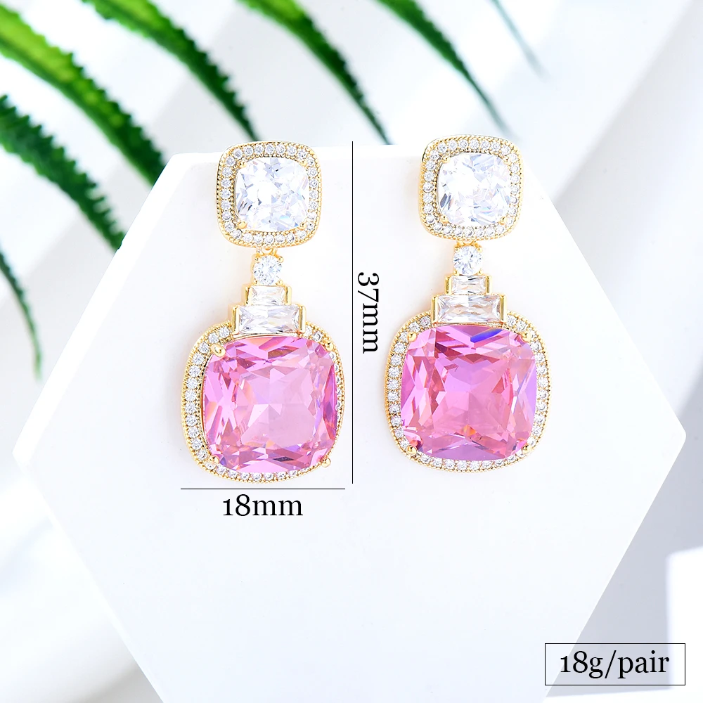 Siscathy European Style Crystal Hanging Earrings For Women Trend Cubic Zircon Earring Wedding Party Celebration Jewelry Female