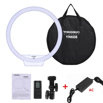 

YONGNUO YN608 Studio Ring LED Flexible Video Light 3200-5500k Photographic Light Wireless Remote Control + AC Adapter