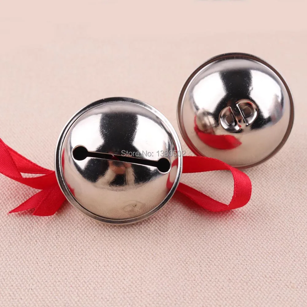 

10pcs/lot 40mm large Iron Jingle Bells Christmas Decoration Ornaments Pendant Bells with Ribbon DIY Craft