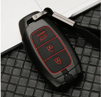 

Carbon Fiber alloy Car Key Case For Hyundai i30 Ix35 KONA Encino Solaris Azera Grandeur Ig Accent Santa Fe Palisade 2017 2018