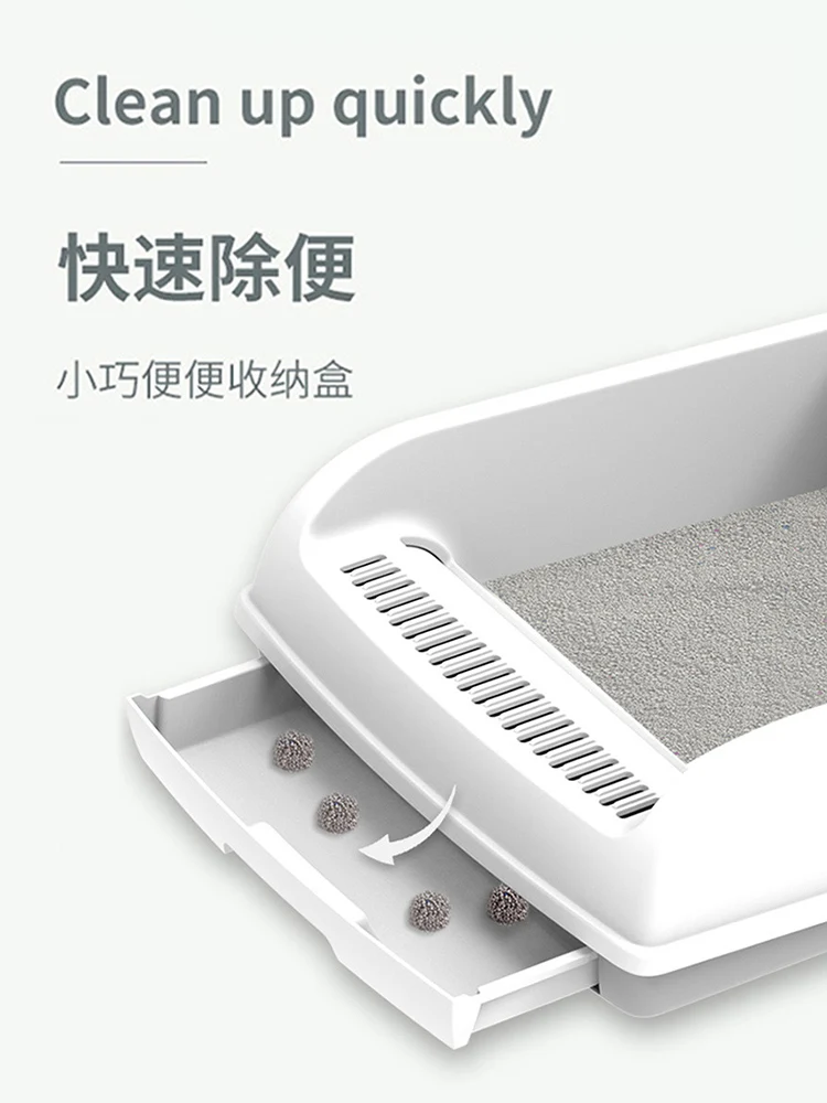 Tray Toilet Training Cat Litter Box Semi-automatic Kit Large Simple Plastic Color Sandbox Arenero Para Gato Pet Product AB50MS