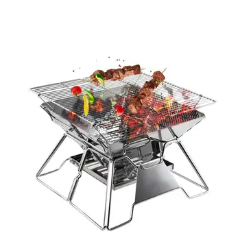 

Stainless Steel Folding Light Barbecue Grill Outdoor Camping Picnic Grilling Stove With Carrying Bag For Hiking Camping Kitchen