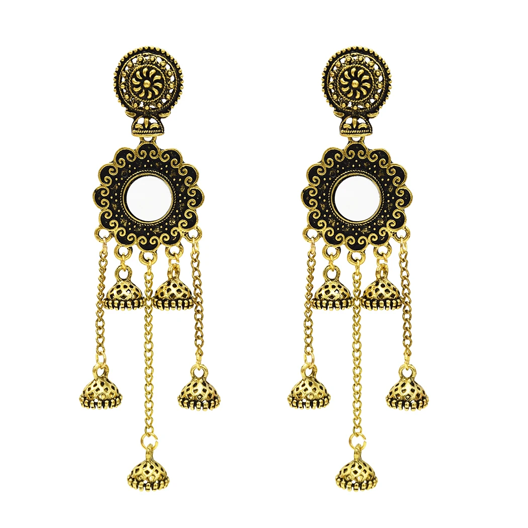 Idealway Indian Jhumka богемные серьги в виде капель Этническая Цыганская Винтажные из