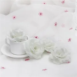 Elegant Gold Silk Rose Heads - Set of 12, Assorted Colors for DIY Wedding and Home Décor (Beige)