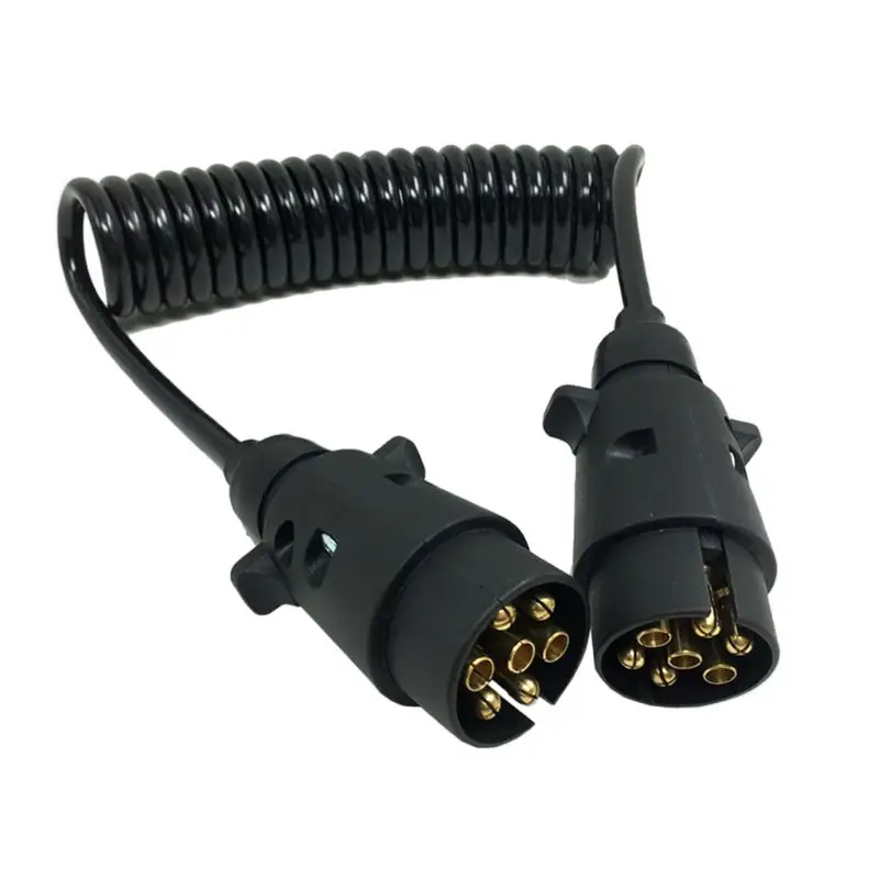 7-контактный Пластик крепеж для прицепа X2 w/изогнутый удлинитель 1,5 м кабель со штыревыми соединителями на обоих концах для подключения 12V фары для прицепа доска караван LX9C