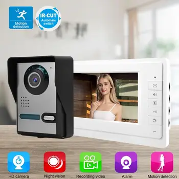 

7 "LCD intelligent visible door doorbell intercom camera monitoring home security system night vision infrared security 110-240v