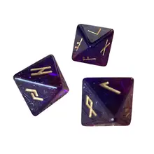 

3PCS Assorted Polyhedral Dice Set With Purple Drawstring Bag For Divination Sky Divination Rune Rune Dice 3 Pack