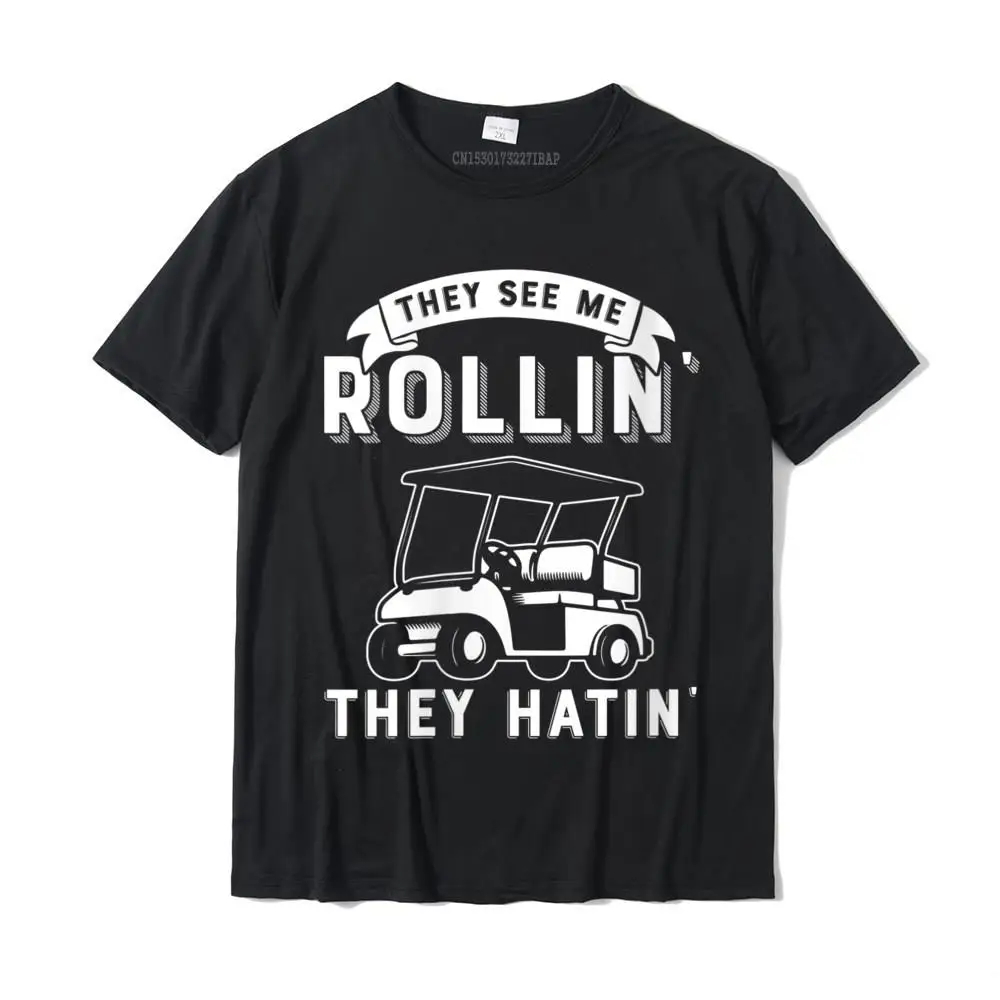 2021 Newest Mens T-shirts Hip hop Simple Style Tops T Shirt 100% Cotton Short Sleeve Customized Top T-shirts Round Neck Womens They See Me Rollin They Hatin Funny Golf Cart Meme Graphic V-Neck T-Shirt__28266 black