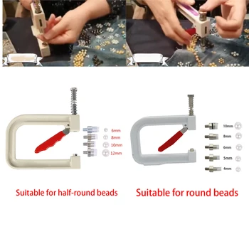 

DIY Clothing Manual Round Pearl Cap Hair Accessories Beads Rivet Craft Setting Nailed Beads Machine For Repair Knitting Lace Hat