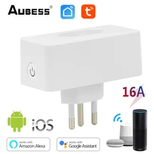 

Tuya Wifi Smart Socket Abuess 16A Arc Plug Sockets APP Remote Voice Control Automation Plug Work With Alexa Home Smart Supplies