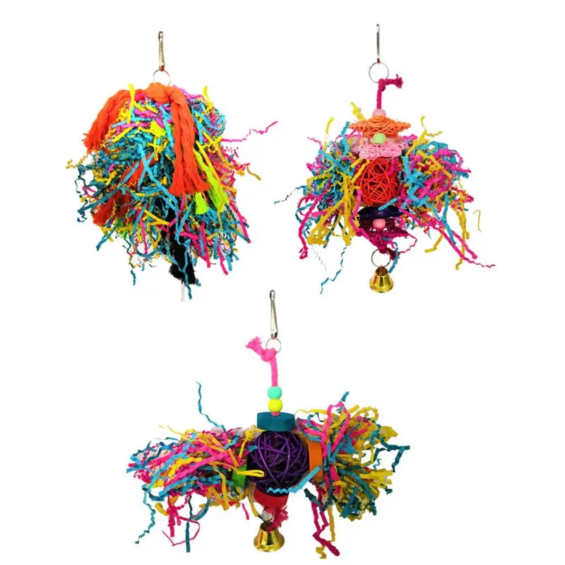 3 шт. птица жевательные игрушки Висячие попугай клетка измельчитель игрушка ротанга шары для Cockatiel N1HA