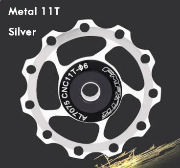 11T 13T MTB горный велосипед задний переключатель керамический сплав подшипник шкив Jockey колесо ЧПУ направляющий ролик Аксессуары для велосипеда - Цвет: Metal 11T Silver