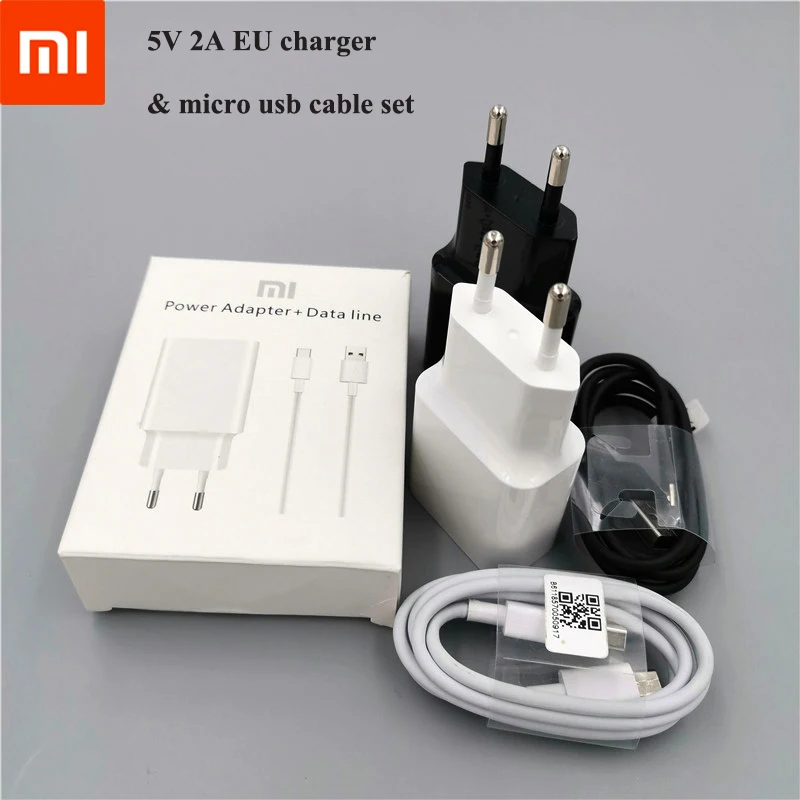 Оригинальное зарядное устройство для Xiao mi EU адаптер питания micro usb дата кабель A2