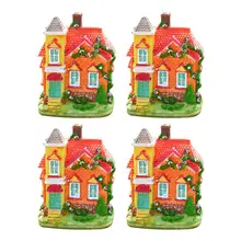 4 шт микро пейзаж вилла модель смолы маленький дом украшение Моделирование Украшение для виллы(стиль случайный