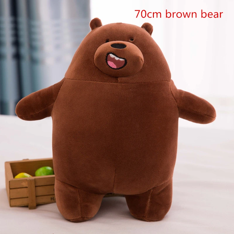 Каваи Мы Голые Медведи Плюшевые игрушки мультфильм медведь фаршированный гризли серый белый медведь панда кукла Дети любят подарок на день рождения - Цвет: Brown bear 70cmA