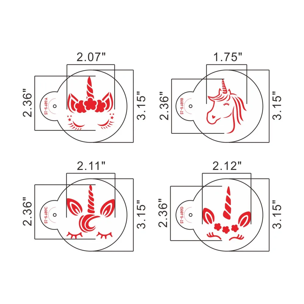 Партиями по 4 шт./компл. Единорог трафарет для печенья Кофе Трафареты шаблон для День рождения торт формы для выпечки торта украшения торта инструмент