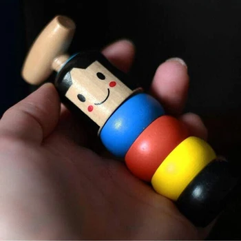 

Wooden Colorful Rainbow Stacking Rings ,Solid Wood Toy,Magic Wooden Toy