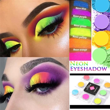 

1Pc Yellow Green Blue Eye Shadow Luminous Neon Eyeshadow Powder Summer Matte Mineral Eyeshadow Powder Beauty MakeupTool Cosmetic