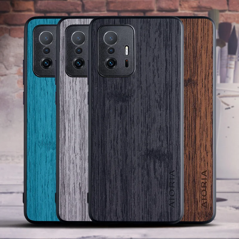 

Чехол для Xiaomi mi 11T Pro mi11T, Винтажный дизайн, бамбуковый деревянный узор, чехол из искусственной кожи для xiaomi 11t pro, чехол