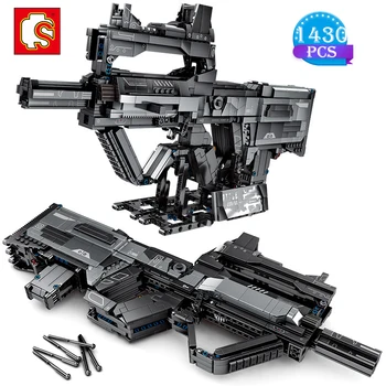 

SEMBO Technic Movie Series Assault Rifle Genuine Authorized Assembly Compatible Small Particle Building Block Toy Holiday Gift