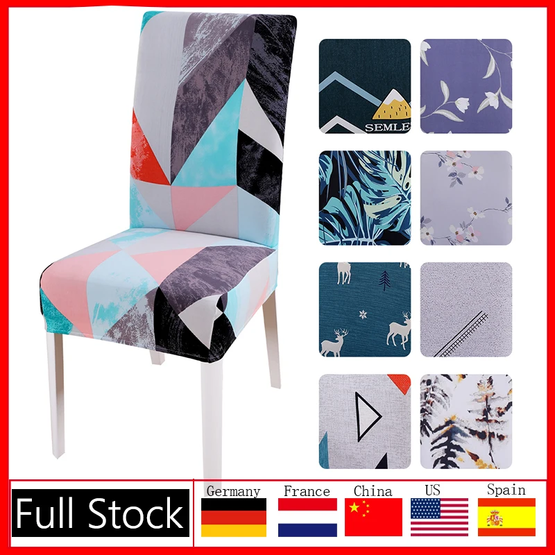 2020 Geometric Stretch Chair Cover Spandex Kitchen Removable Washable