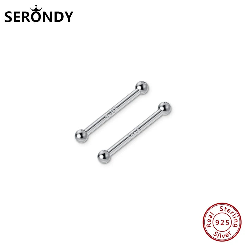 

SERONDY S999 Silver Ear Stick Earrings For Women Unusual Jewelry Stud Earrings Undefined Fashion 2020 New Hit Female ED10768