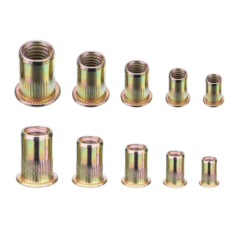 

Carbon Steel Rivet Nut Insert Nutsert M4 M5 M6 M8 M10, 120 Pieces