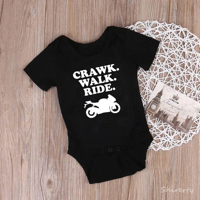 Crawk Walk Ride детское хлопковое трико для новорожденных с коротким рукавом для младенцев комбинезоны спецодежда хлопковые комбинезоны одежда для мальчиков и девочек