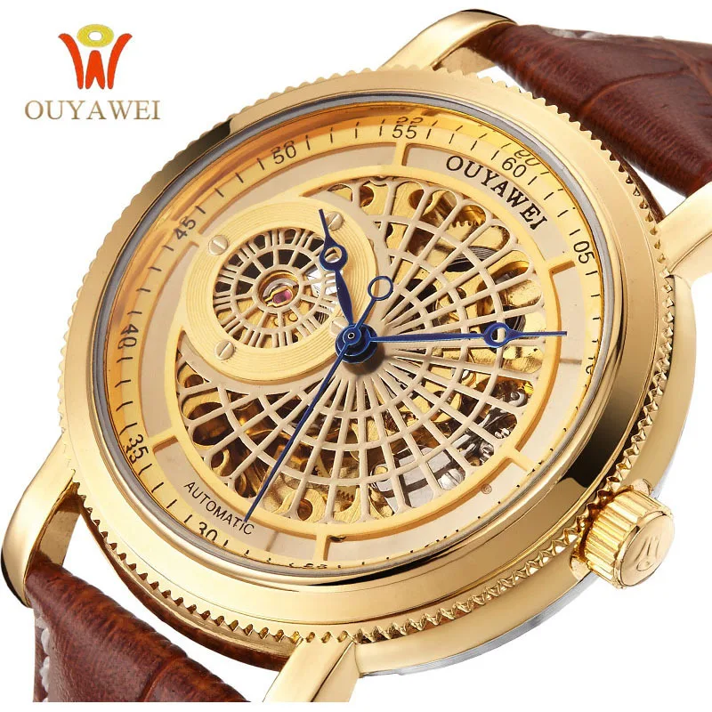 

Ouyawei Is Brand Watch Genuine Leather New Style Multi-functional Business Waterproof Fully Automatic Machinery MEN'S Watch