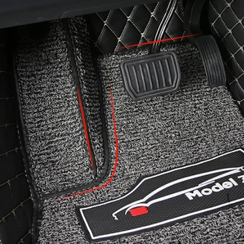 

A Little Change leather car floor mats for Tesla Model S 2014 2015 2016 2017 2018 Custom foot Pads automobile carpet car covers