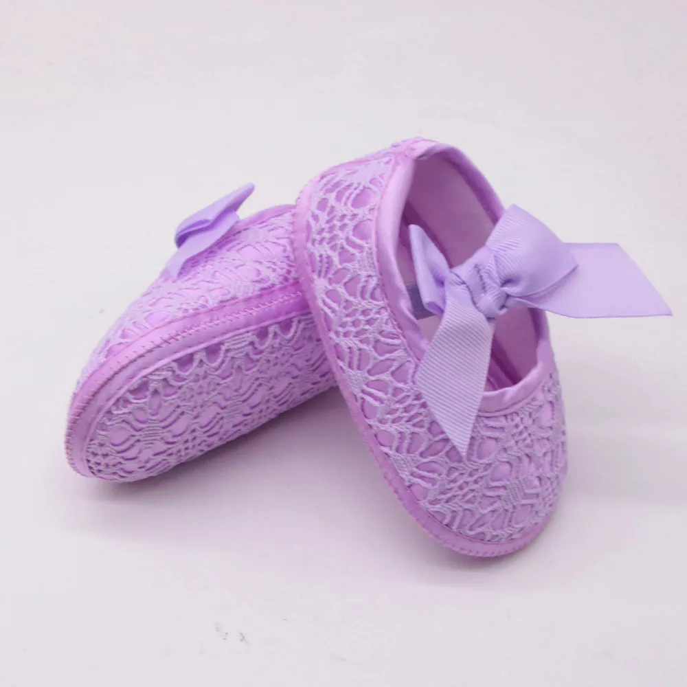 Мягкая обувь для новорожденных девочек; нескользящая обувь с бантом на мягкой подошве; обувь для малышей; обувь для первых шагов; Прямая поставка