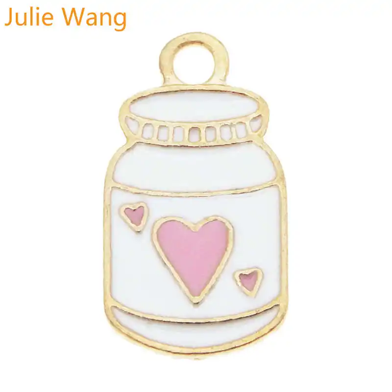 10 шт. эмалевые Подвески Julie Wang в форме сердца|Шармы| |
