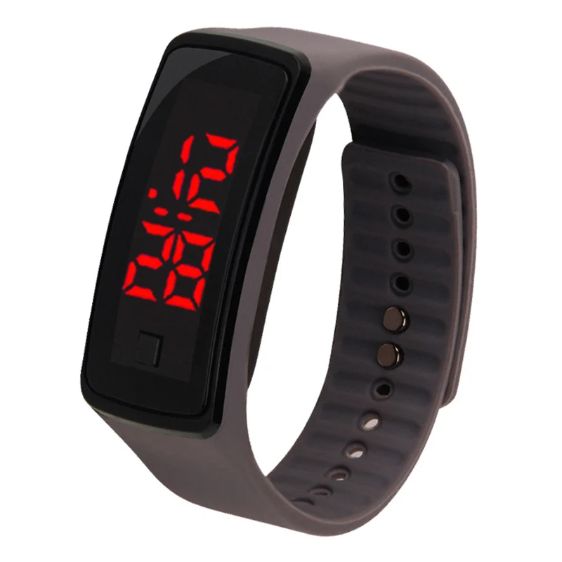 Модные мужские и женские повседневные спортивные часы-браслет светодиодный электронные цифровые яркие цветные часы с силиконовым ремешком для дам montre - Цвет: gray