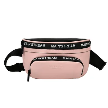 

Unisex Fashion Double Zipper Bags Leather Shoulder Bags Crossbody Bag Chest Bags Waist Bag2020 Women's Belt Bag#318