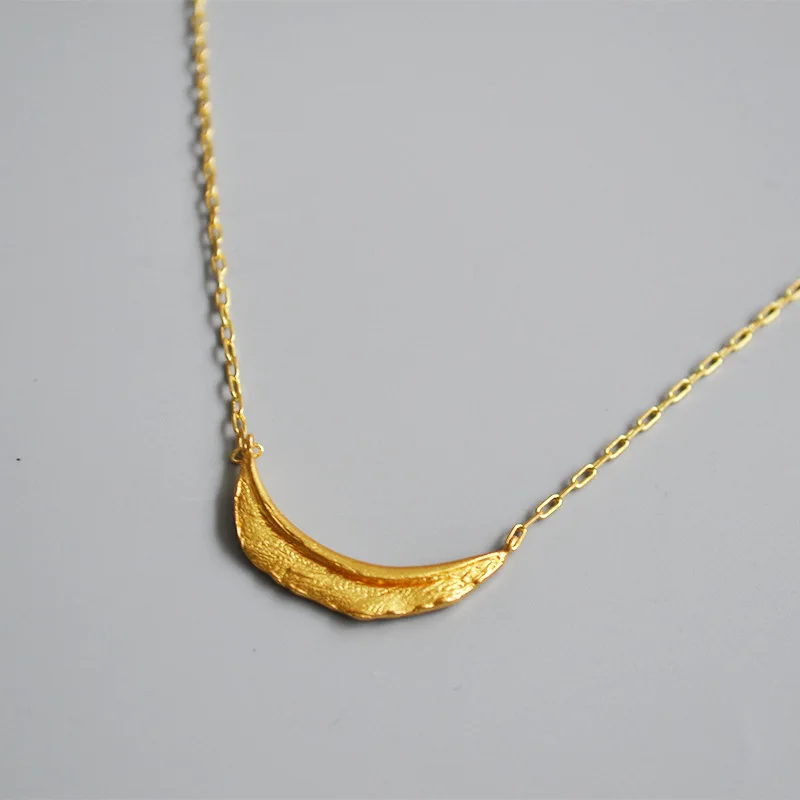 CMajor Korean Plating Technique Fashion Brass Jewelry Crescent Moon Clavicle Chain Gold Plated Trendy Pendant Necklace for Women | Украшения