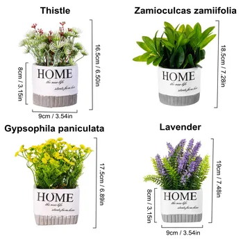 

New Artificial Plants Bonsai Small Tree Pot Plants Thistle Flowers Potted Ornaments For Home Decoration Hotel Garden Desktop Dec