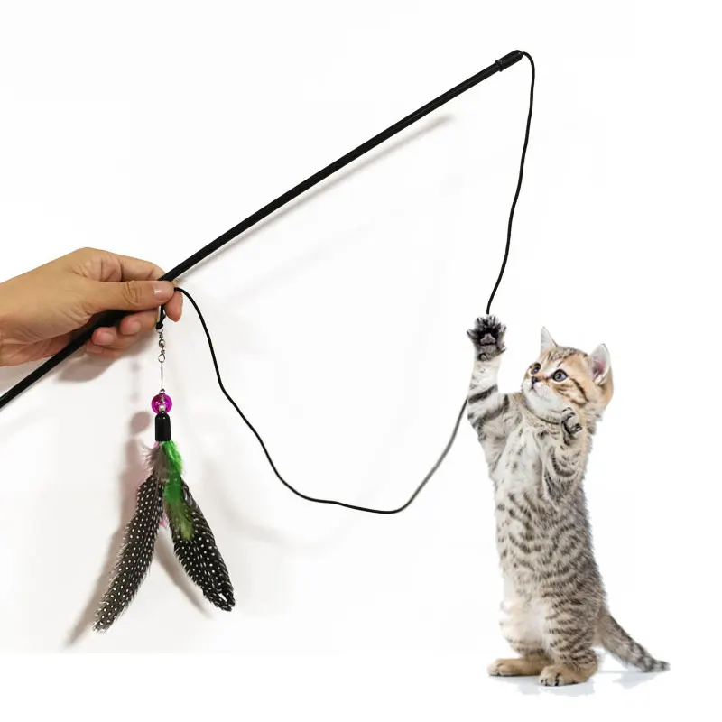 1 шт. с разноцветным игрушки для котов с милым дизайном птиц палочка-Дразнилка с перьями пластиковые игрушки для животных продукты для игрушка для кошки, Прямая