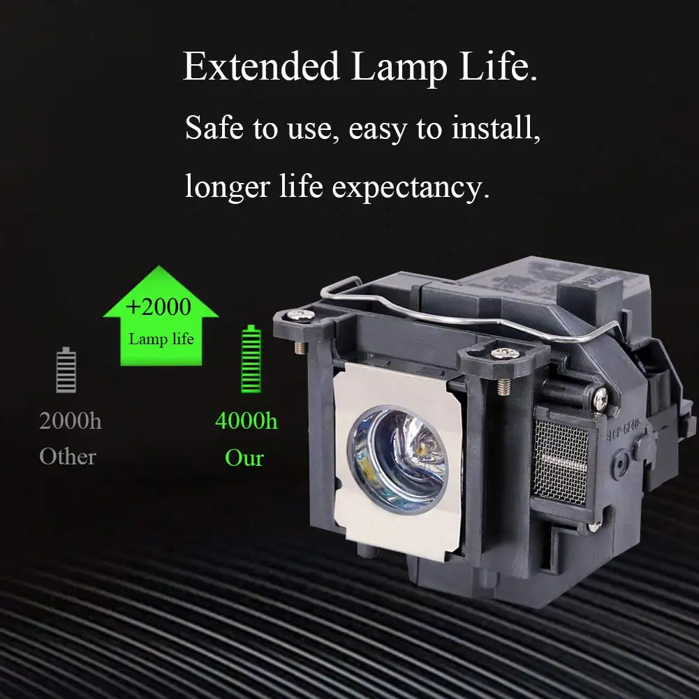 Запасная лампа ELPL57 V13H010L57 для проектора с корпусом Epson EB 440W 450W 450Wi 455Wi гарантией на