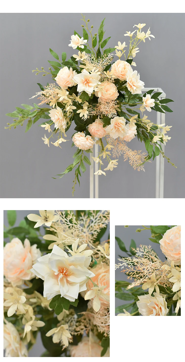 JAROWN Wedding Artificial Rose Flower Row Small Corner Flowers Silk Fake Flowers DIY Party Decoration Home Garland Decor Flores (22)