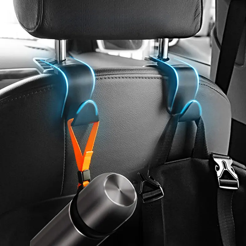 20KG Load 4pcs Car Hanging Hook Multipurpose Headrest Hook Seat Back Hanger Auto Clips Fastener for Bags Handbags Clothes car hook