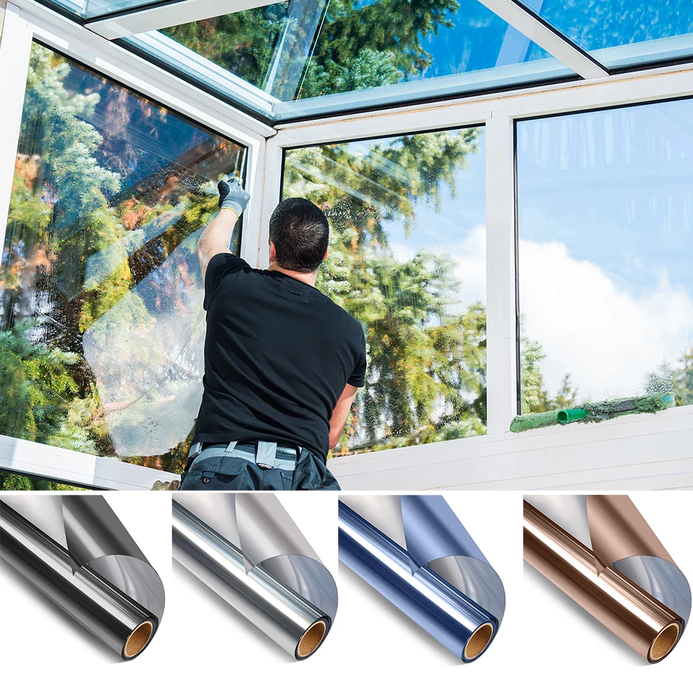One Way Mirror Window Film Home Tint Privacy UV Heat Control Reflective Office 