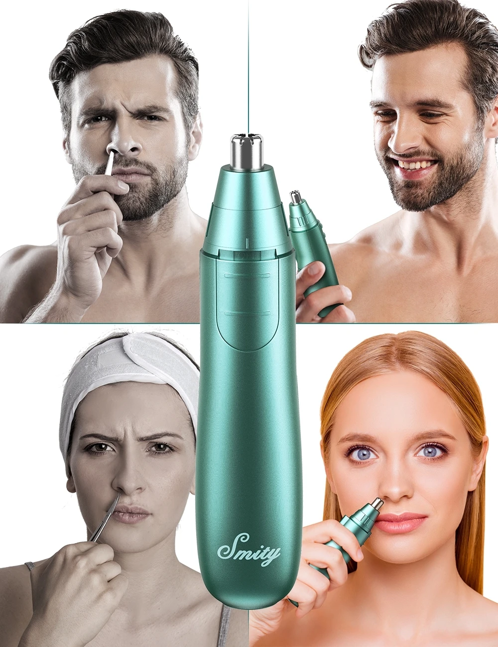 

Laxcare Waterproof Electric Laser Nose Hair Eyebrow Trimmer Safe Convenient Cleaner Tool Dual-edge Blades For Men And Women Gift