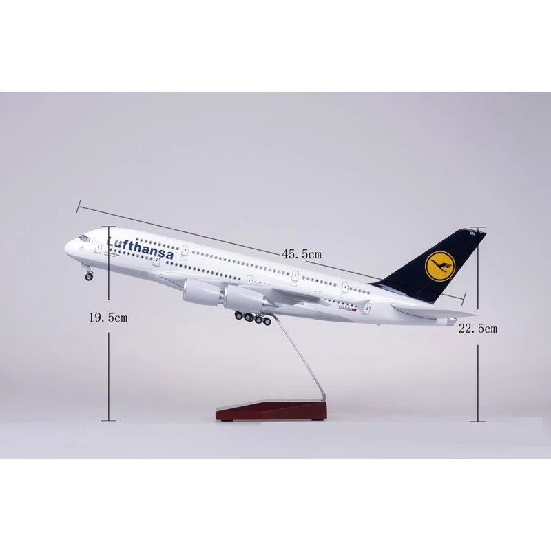 1/160 самолет Airbus Lufthansa авиакомпания модель A380 45,5 см Модель W светильник колесо литой пластик Смола самолет для коллекции подарков