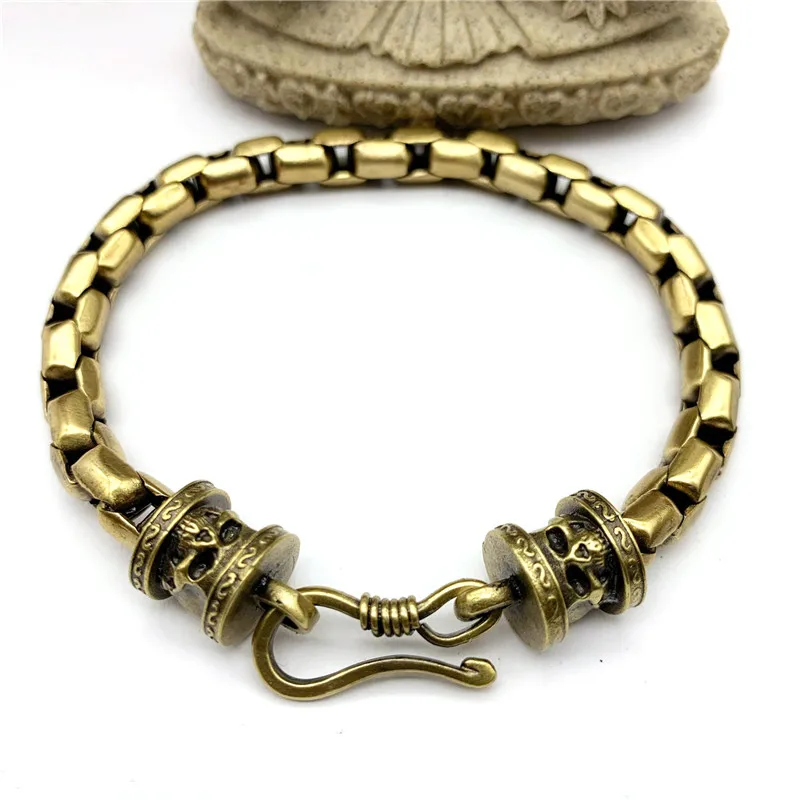 brass skull chain bracelet (5)