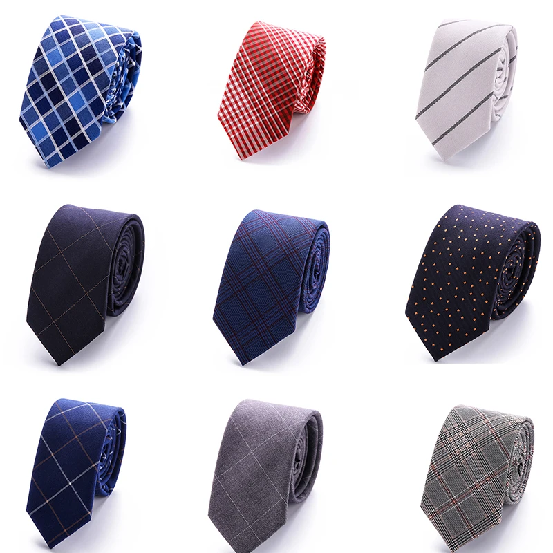 

Fashion skinny 6cm floral cotton necktie high fashion plaid ties for men slim cotton cravat neckties mens Gift gravatas